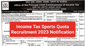 Income Tax Sports Quota Recruitment 2023 Notification